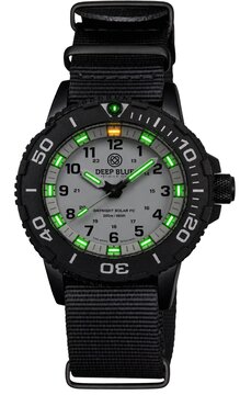 DayNight 43 Solar &mdash; White Dial, White Hands, Green &amp; Orange Lume