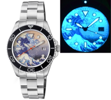 PRO DIVER 200 KANAGAWA WAVE FULL LUME DIAL 42.5MM AUTOMATIC BRACELET DIVE WATCH