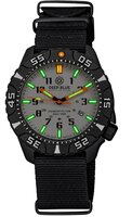 DayNight PC &mdash; Grey Dial, White Bezel Accents, Orange Hands, Green &amp; Orange LumeS GREEN/ORANGE TUBES STRAP