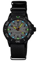 DayNight 43 Solar &mdash; Light Grey Dial, White Bezel Accents, Orange Hands, Blue &amp; Green &amp; Orange Lume