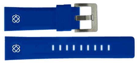 Deep Blue 24mm Soft Silicon Strap BLUE with WHITE logo