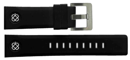 Deep Blue 24mm Silicon Strap BLACK with WHITE logo