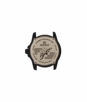 DAYNIGHT 43MM DIVER SOLAR POWERED PC TRITIUM WATCH- BLACK/WHITE BEZEL - WHITE NUMBERS 3 COLOR TRITIUM TUBES &ndash; STRAP