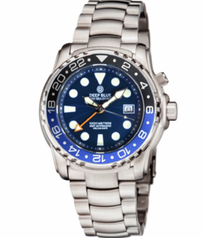 PRO SEA DIVER 1000M GMT AUTOMATIC BLACK/BLUE BEZEL BLUE DIAL BRACELET