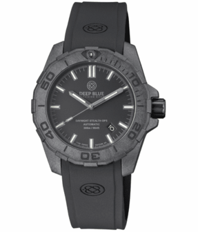 DAYNIGHT STEALTH OPS CARBON CASE BLACK DIAL 6 COLORS CYLINDRICAL TRITIUM TUBES AUTOMATIC WATCH SCREW DOWN CROWN