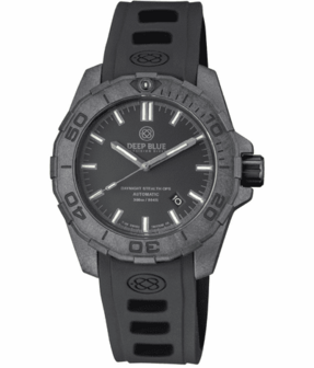 DAYNIGHT STEALTH OPS CARBON CASE BLACK DIAL 6 COLORS CYLINDRICAL TRITIUM TUBES AUTOMATIC WATCH SCREW DOWN CROWN