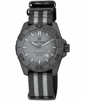 DAYNIGHT STEALTH OPS CARBON CASE GREY DIAL 6 COLORS CYLINDRICAL TRITIUM TUBES AUTOMATIC WATCH SCREW DOWN CROWN