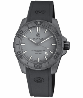 DAYNIGHT STEALTH OPS CARBON CASE GREY DIAL 6 COLORS CYLINDRICAL TRITIUM TUBES AUTOMATIC WATCH SCREW DOWN CROWN