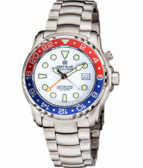 PRO SEA DIVER 1000M GMT AUTOMATIC RED/BLUE BEZEL WHITE DIAL BRACELET