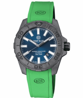 DAYNIGHT STEALTH OPS CARBON CASE DARK BLUE DIAL &ndash; BLUE /YELLOW TRITIUM TUBES AUTOMATIC WATCH SCREW DOWN CROWN
