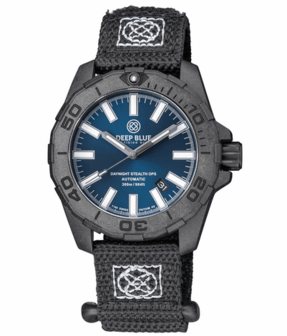 DAYNIGHT STEALTH OPS CARBON CASE DARK BLUE DIAL &ndash; BLUE /YELLOW TRITIUM TUBES AUTOMATIC WATCH SCREW DOWN CROWN