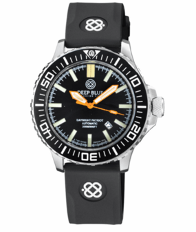 DAYNIGHT PATRIOT BLACK CERAMIC BEZEL - BLACK DIAL - ORANGE HANDS GREEN/ORANGE TUBES STRAP