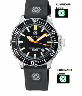DAYNIGHT PATRIOT BLACK CERAMIC BEZEL - BLACK DIAL - ORANGE HANDS GREEN/ORANGE TUBES STRAP