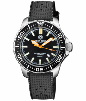 DAYNIGHT PATRIOT BLACK CERAMIC BEZEL - BLACK DIAL - ORANGE HANDS GREEN/ORANGE TUBES STRAP