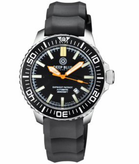 DAYNIGHT PATRIOT BLACK CERAMIC BEZEL - BLACK DIAL - ORANGE HANDS GREEN/ORANGE TUBES STRAP