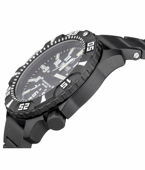 DAYNIGHT DIVER PC TRITIUM AUTOMATIC WATCH BLACK WHITE BEZEL - WHITE DIAL ORANGE HANDS GREEN/ORANGE TUBES STRAP