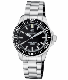 DAYNIGHT PATRIOT BLACK CERAMIC BEZEL - BLACK DIAL - GREEN/ORANGE TUBES BRACELET