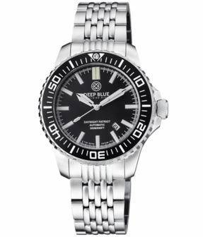 DAYNIGHT PATRIOT BLACK CERAMIC BEZEL - BLACK DIAL - GREEN/ORANGE TUBES BRACELET