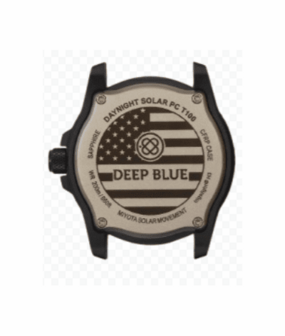 DAYNIGHT 43MM DIVER SOLAR POWERED PC USA TRITIUM WATCH- BLACK/WHITE BEZEL - WHITE DIAL USA FLAG 3 COLOR TRITIUM TUBES WHITE HANDS &ndash; STRAP