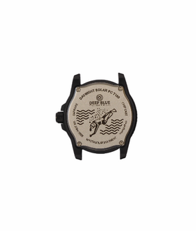 DAYNIGHT 43MM DIVER SOLAR POWERED PC TRITIUM WATCH- BLACK/WHITE BEZEL - WHITE DIAL - WHITE HANDS GREEN/ORANGE TRITIUM TUBES BLACK HANDS &ndash; STRAP