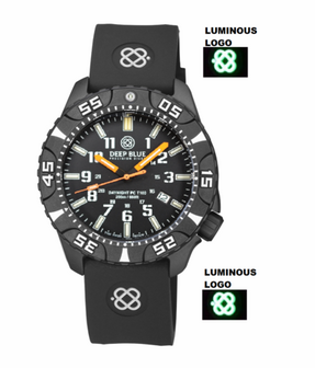 DAYNIGHT DIVER PC TRITIUM AUTOMATIC WATCH BLACK WHITE BEZEL - BLACK DIAL ORANGE HANDS GREEN/ORANGE TUBES STRAP