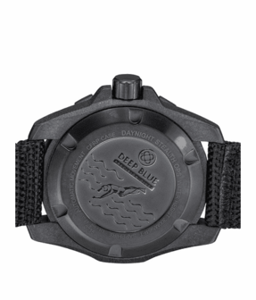 DAYNIGHT STEALTH OPS CARBON CASE WHITE GREY CAMO DIAL BLUE /YELLOW FLAT TRITIUM TUBES AUTOMATIC WATCH SCREW DOWN CROWN