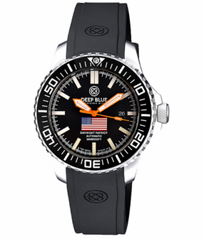 "INTRO PRICE " DAYNIGHT PATRIOT USA SS CASE TRITIUM TUBES T-100 ORANGE HANDS USA FLAG RED,WHITE, BLUE TRITIUM TUBES T-100 STRAP