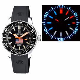 "INTRO PRICE " DAYNIGHT PATRIOT USA SS CASE TRITIUM TUBES T-100 ORANGE HANDS USA FLAG RED,WHITE, BLUE TRITIUM TUBES T-100 STRAP