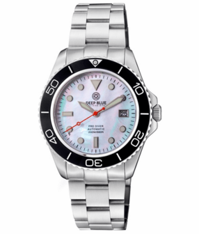 PRO DIVER 200 WHITE MOTHER OF PEARL DIAL 42.5MM AUTOMATIC BRACELET DIVE WATCH