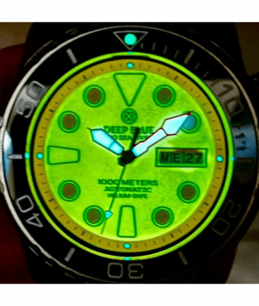 PRO SEA DIVER 1000M BRACELET CERAMIC BLACK BEZEL - YELLOW ORANGE FULL LUME DIAL ORANGE MINUTE HAND BRACELET