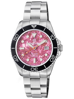 PRO DIVER 200 DUSTY ROSE TITANIUM CRYSTAL DIAL 42.5MM AUTOMATIC BRACELET DIVE WATCH