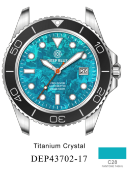 PRO DIVER 200 DEEP JADE TITANIUM CRYSTAL DIAL 42.5MM AUTOMATIC BRACELET DIVE WATCH