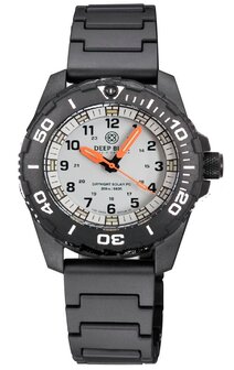 DayNight 43 Solar &mdash; White Dial, White Bezel Accents, Orange Hands, Orange &amp; White &amp; Green Lume