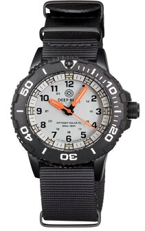 DayNight 43 Solar &mdash; White Dial, White Bezel Accents, Orange Hands, Orange &amp; White &amp; Green Lume