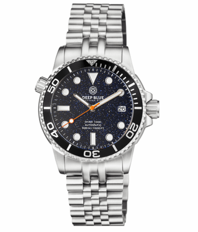 DIVER 1000 AUTOMATIC DIVER BLACK BEZEL &ndash; BLUE SANDSTONE DIAL