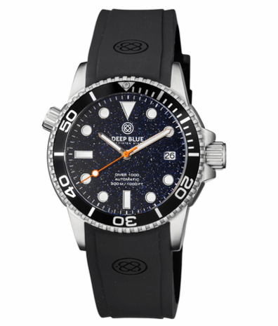 DIVER 1000 AUTOMATIC DIVER BLACK BEZEL &ndash; BLUE SANDSTONE DIAL