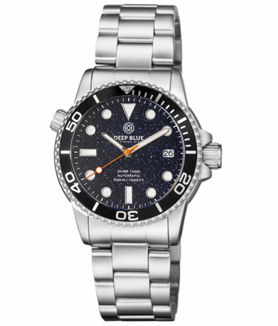 DIVER 1000 AUTOMATIC DIVER BLACK BEZEL &ndash; BLUE SANDSTONE DIAL