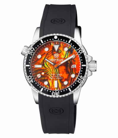 DIVER 1000 II 40MM AUTOMATIC DIVER BLACK CERAMIC BEZEL ORANGE ABALONE DIAL