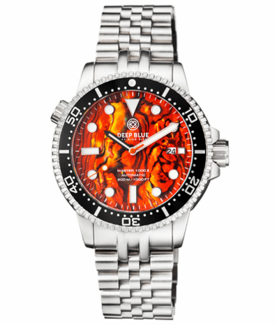 DIVER 1000 II 40MM AUTOMATIC DIVER BLACK CERAMIC BEZEL ORANGE ABALONE DIAL