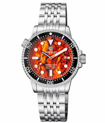 DIVER 1000 II 40MM AUTOMATIC DIVER BLACK CERAMIC BEZEL ORANGE ABALONE DIAL