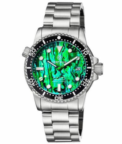 DIVER 1000 II 40MM AUTOMATIC DIVER BLACK CERAMIC BEZEL &ndash;GREEN ABALONE DIAL
