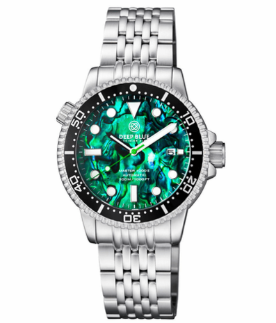 DIVER 1000 II 40MM AUTOMATIC DIVER BLACK CERAMIC BEZEL &ndash;GREEN ABALONE DIAL