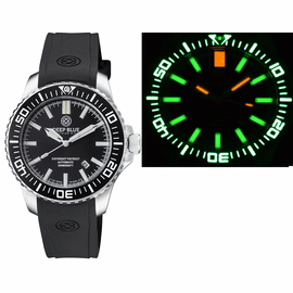 DAYNIGHT PATRIOT BLACK CERAMIC BEZEL - BLACK DIAL - GREEN/ORANGE TUBES STRAP