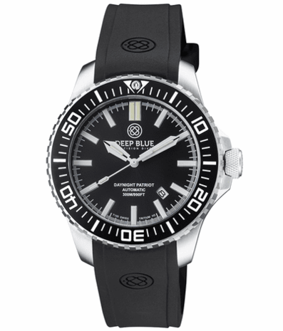 DAYNIGHT PATRIOT BLACK CERAMIC BEZEL - BLACK DIAL - BLUE/YELLOW TUBES STRAP