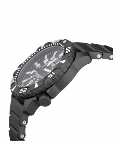 DAYNIGHT DIVER PC TRITIUM AUTOMATIC WATCH BLACK WHITE BEZEL - BLACK DIAL GREEN/ORANGE TUBES STRAP