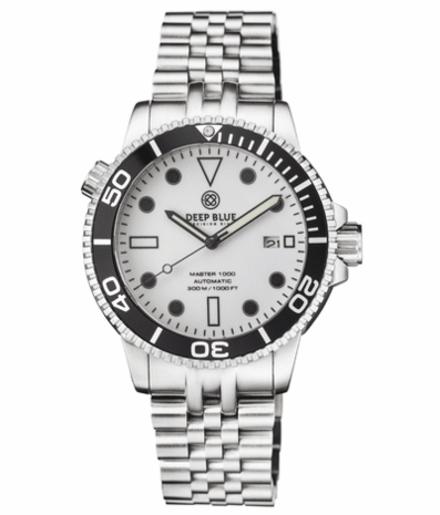 DIVER 1000 II 40MM AUTOMATIC DIVER BLACK CERAMIC BEZEL WHITE FULL LUME DIAL STRAP