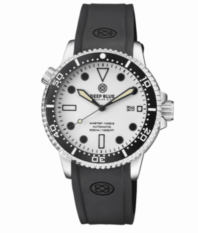 DIVER 1000 II 40MM AUTOMATIC DIVER BLACK CERAMIC BEZEL WHITE FULL LUME DIAL STRAP