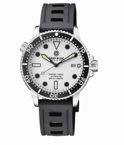 DIVER 1000 II 40MM AUTOMATIC DIVER BLACK CERAMIC BEZEL WHITE FULL LUME DIAL STRAP