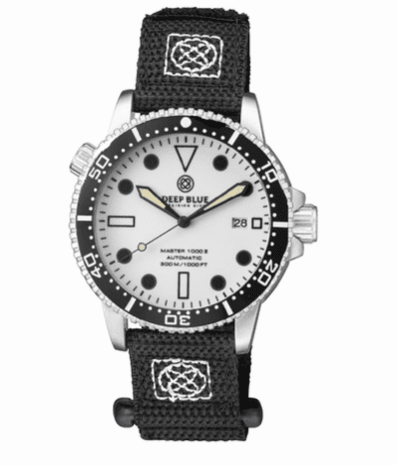 DIVER 1000 II 40MM AUTOMATIC DIVER BLACK CERAMIC BEZEL WHITE FULL LUME DIAL STRAP