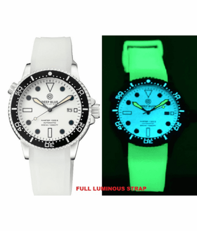 DIVER 1000 II 40MM AUTOMATIC DIVER BLACK CERAMIC BEZEL WHITE FULL LUME DIAL STRAP